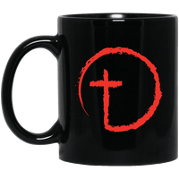 Load image into Gallery viewer, Designs by MyUtopia Shout Out:Abstract Circle Cross 11 oz. Ceramic Coffee Mug - Black,Black / One Size,Drinkware
