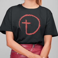 Load image into Gallery viewer, Designs by MyUtopia Shout Out:Abstract Cross Circle Adult Unisex T-Shirt
