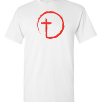Load image into Gallery viewer, Designs by MyUtopia Shout Out:Abstract Cross Circle Adult Unisex T-Shirt,S / White,Adult Unisex T-Shirt
