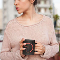 Load image into Gallery viewer, Designs by MyUtopia Shout Out:Abstract Cross Circle Ceramic Coffee Mug - Black
