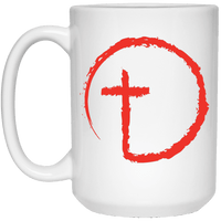 Load image into Gallery viewer, Designs by MyUtopia Shout Out:Abstract Cross Circle Coffee Ceramic Mug,15 oz / White,Ceramic Coffee Mug
