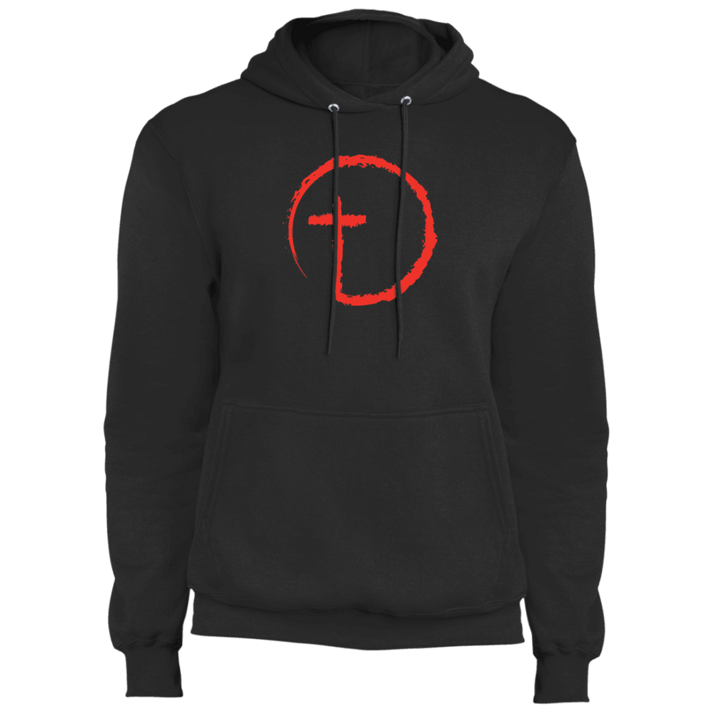 Designs by MyUtopia Shout Out:Abstract Cross Circle Core Fleece Pullover Hoodie,Jet Black / S,Sweatshirts