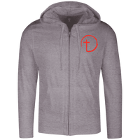 Load image into Gallery viewer, Designs by MyUtopia Shout Out:Abstract Cross Circle Embrodered Light-weight Full Zip Hoodie,X-Small / Dark Heather Grey,Zip Hoodie
