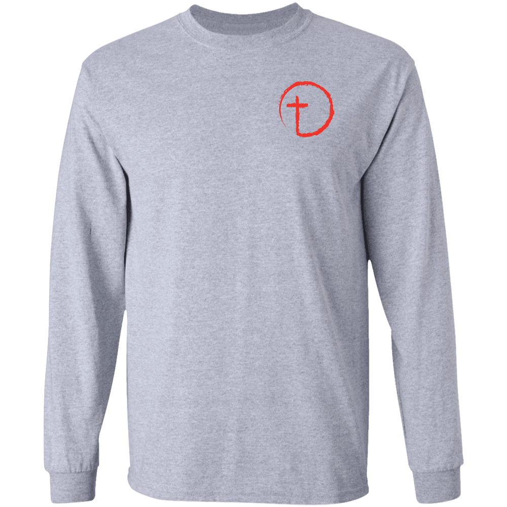 Designs by MyUtopia Shout Out:Abstract Cross Circle Long Sleeve Ultra Cotton T-Shirt,Sport Grey / S,Long Sleeve T-Shirts