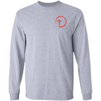 Load image into Gallery viewer, Designs by MyUtopia Shout Out:Abstract Cross Circle Long Sleeve Unisex Cotton T-Shirt,Sport Grey / S,Adult Unisex T-Shirt
