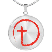 Load image into Gallery viewer, Designs by MyUtopia Shout Out:Abstract Cross Circle Necklace - Special Offer
