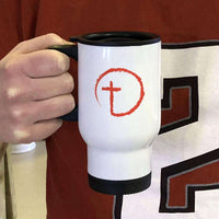 Load image into Gallery viewer, Designs by MyUtopia Shout Out:Abstract Cross Circle Stainless Steel Travel Mug
