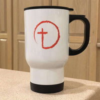 Load image into Gallery viewer, Designs by MyUtopia Shout Out:Abstract Cross Circle Stainless Steel Travel Mug

