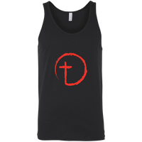 Load image into Gallery viewer, Designs by MyUtopia Shout Out:Abstract Cross Circle Unisex Tank,Black / X-Small,Tank Tops
