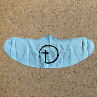 Load image into Gallery viewer, Designs by MyUtopia Shout Out:Abstract Cross Fabric Face Covering / Face Mask,Light Blue,Fabric Face Mask
