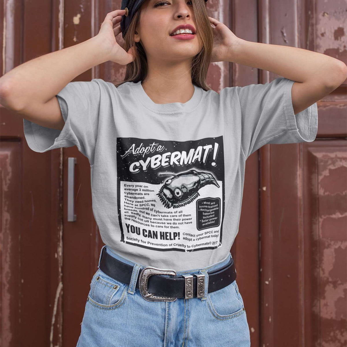 Designs by MyUtopia Shout Out:Adopt A Cybermat Doctor Who Adult Unisex T-Shirt