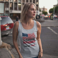 Load image into Gallery viewer, Designs by MyUtopia Shout Out:Adorable Deplorable Trump 2020 100% Ring-spun Cotton Ladies Tank Top
