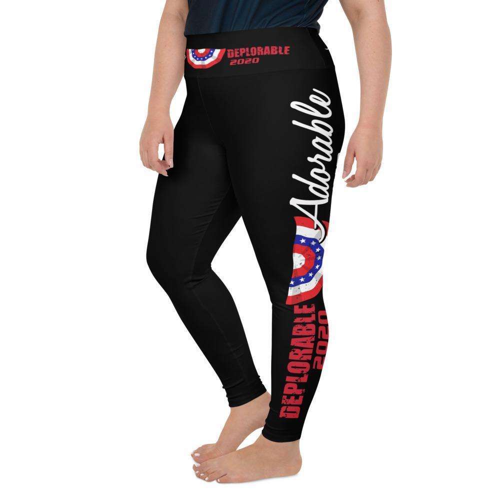 Designs by MyUtopia Shout Out:Adorable Deplorable Trump 2020 All-Over Print Plus Size Leggings
