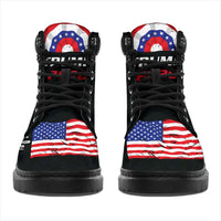 Load image into Gallery viewer, Designs by MyUtopia Shout Out:Adorable Deplorable Trump 2020 All-Season Lace-up Boots
