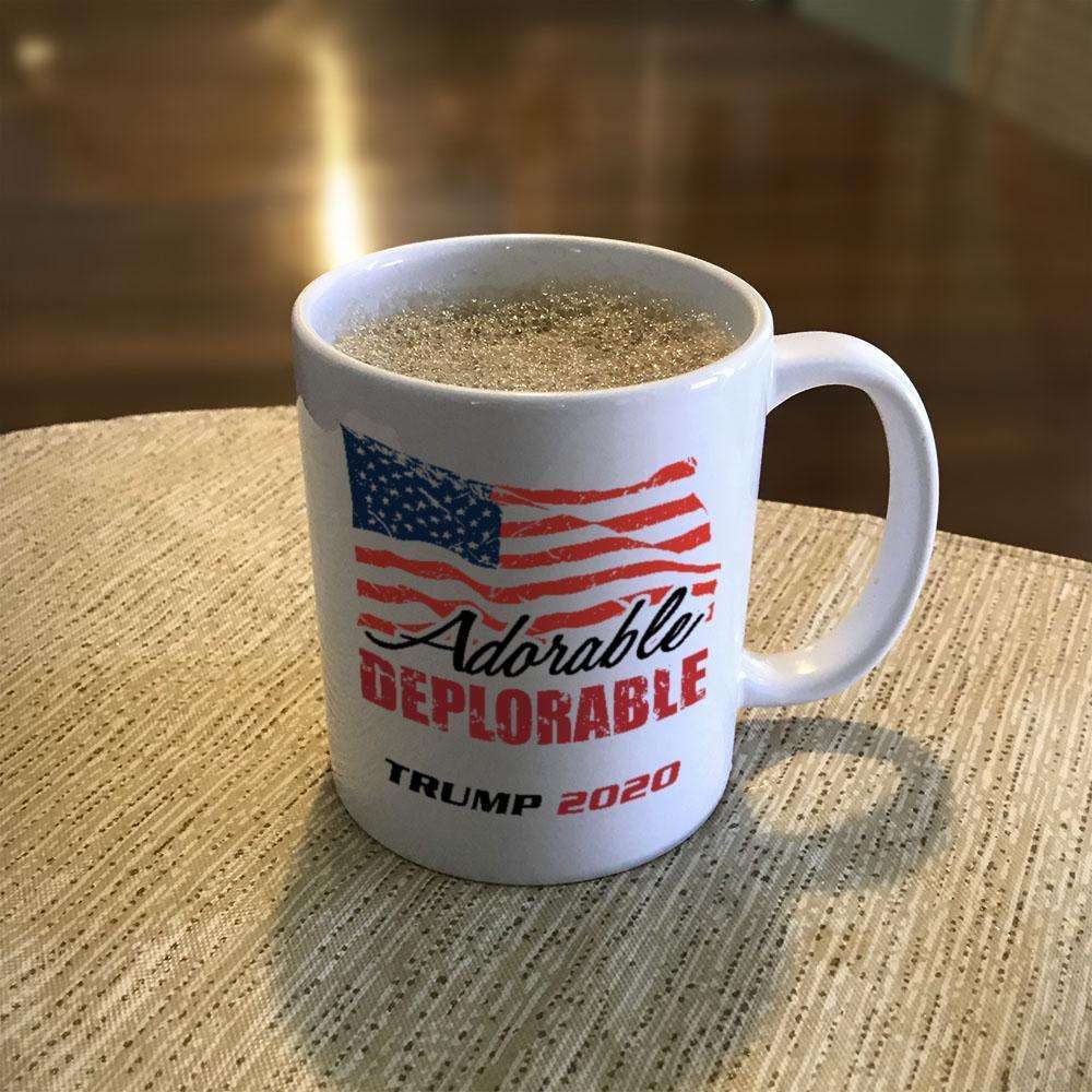 Designs by MyUtopia Shout Out:Adorable Deplorable Trump 2020 Ceramic Coffee Mug