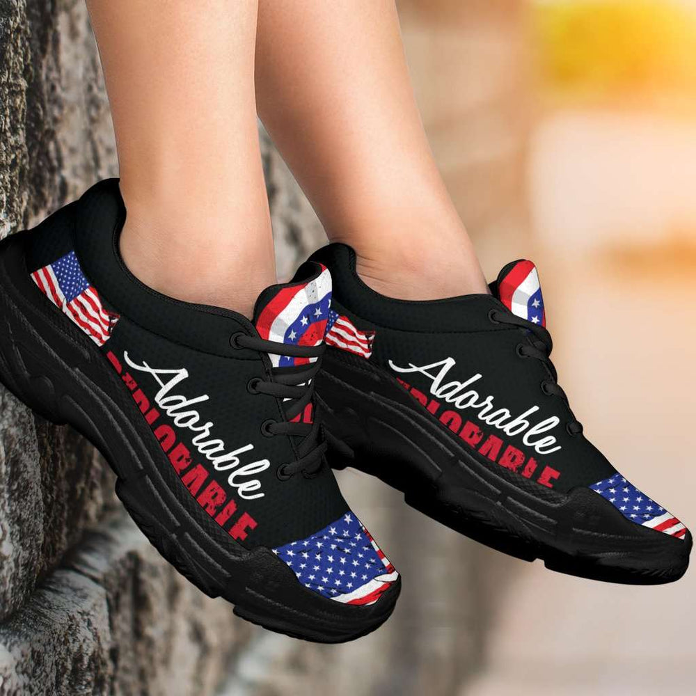 Designs by MyUtopia Shout Out:Adorable Deplorable Trump 2020 Chunky Walking Sneakers