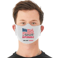 Load image into Gallery viewer, Designs by MyUtopia Shout Out:Adorable Deplorable Trump 2020 Fabric Face Covering / Face Mask,White,Fabric Face Mask
