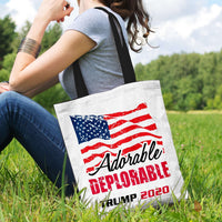 Load image into Gallery viewer, Designs by MyUtopia Shout Out:Adorable Deplorable Trump 2020 Fabric Totebag Reusable Shopping Tote
