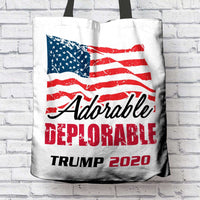 Load image into Gallery viewer, Designs by MyUtopia Shout Out:Adorable Deplorable Trump 2020 Fabric Totebag Reusable Shopping Tote
