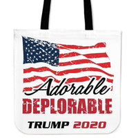 Load image into Gallery viewer, Designs by MyUtopia Shout Out:Adorable Deplorable Trump 2020 Fabric Totebag Reusable Shopping Tote
