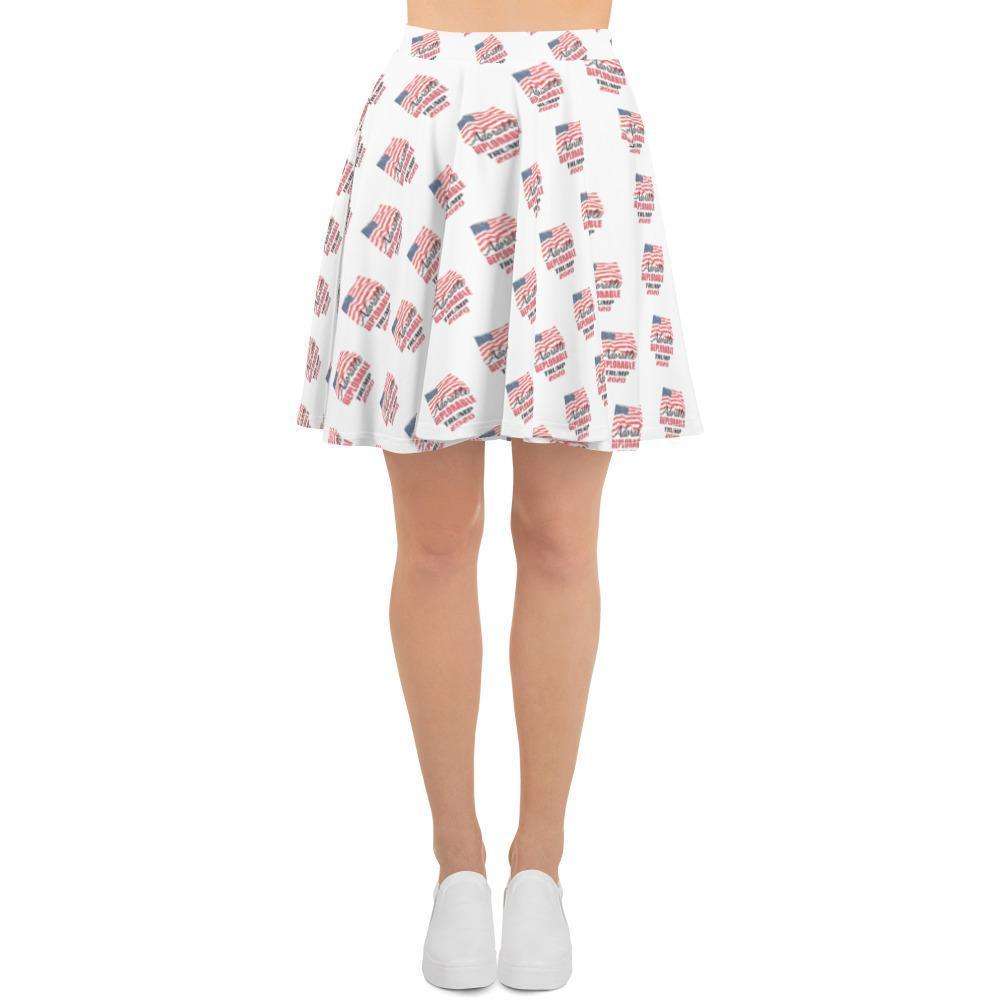 Designs by MyUtopia Shout Out:Adorable Deplorable Trump 2020 Mid Length Skater Skirt,XS,Skater Skirt
