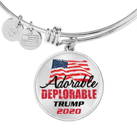 Load image into Gallery viewer, Designs by MyUtopia Shout Out:Adorable Deplorable Trump 2020 Personalizable Stainless Steel Keepsake Wire Bracelet
