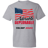 Load image into Gallery viewer, Designs by MyUtopia Shout Out:Adorable Deplorable Trump 2020 Premium Unisex T-Shirt,Heather Grey / S,Adult Unisex T-Shirt
