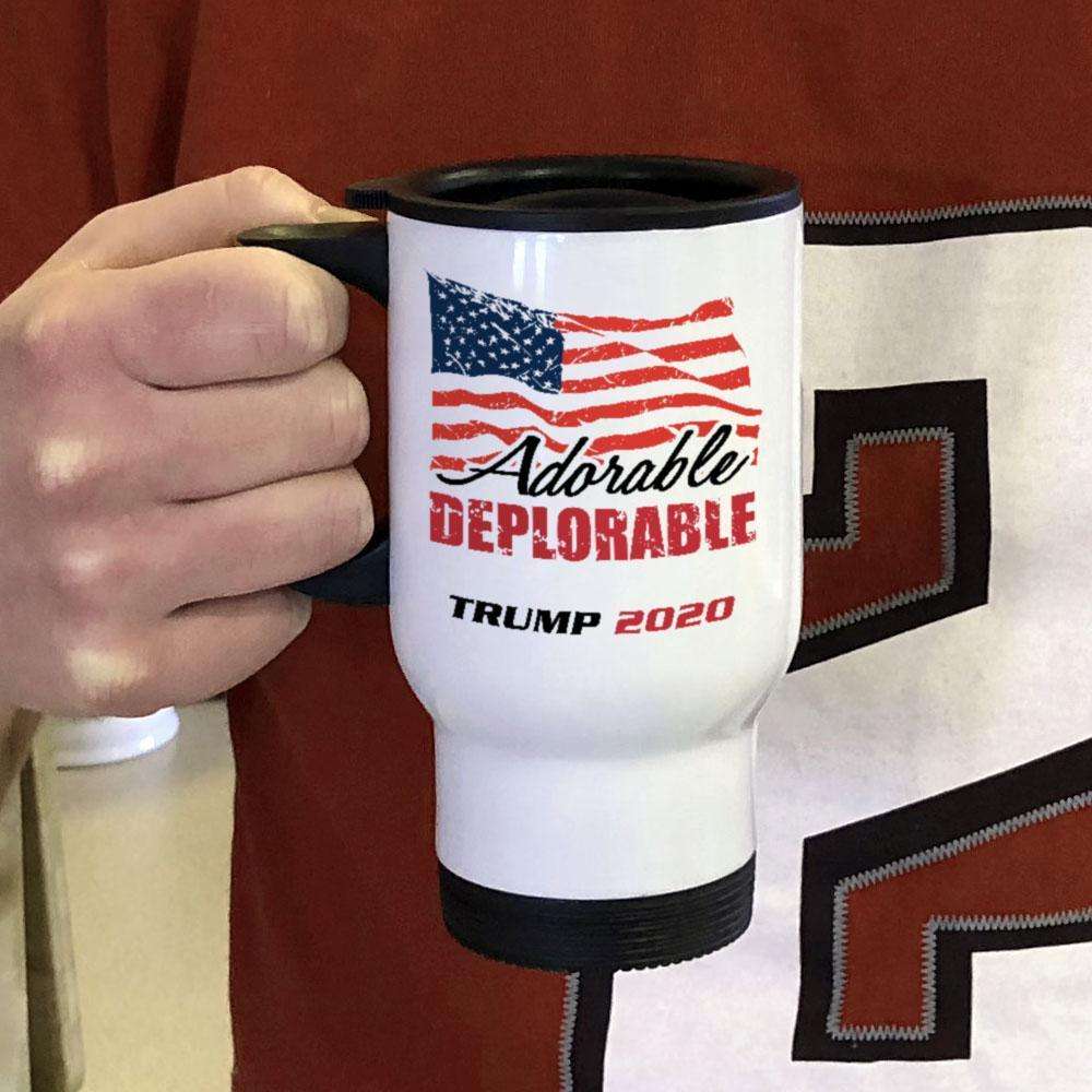 Designs by MyUtopia Shout Out:Adorable Deplorable Trump 2020 Travel Mug