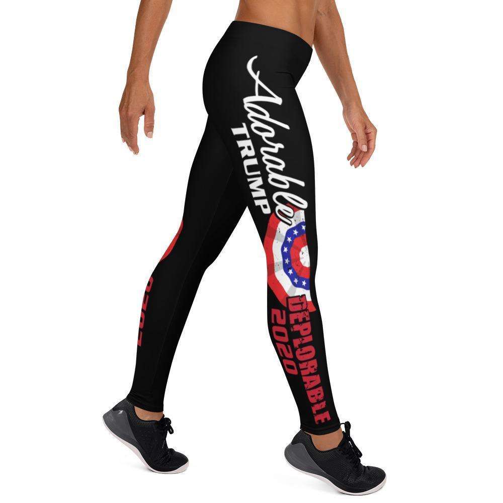 Designs by MyUtopia Shout Out:Adorable Deplorable Trump 2020 Yoga Leggings