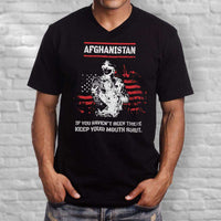 Load image into Gallery viewer, Designs by MyUtopia Shout Out:Afghanistan Veteran Men&#39;s Printed V-Neck T-Shirt
