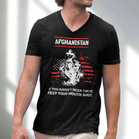 Load image into Gallery viewer, Designs by MyUtopia Shout Out:Afghanistan Veteran Men&#39;s Printed V-Neck T-Shirt
