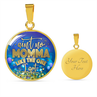 Load image into Gallery viewer, Designs by MyUtopia Shout Out:Aint No Momma Like the One I Got Liquid Glass Engravable Keepsake Necklace,Gold / Yes,Necklace
