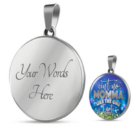 Load image into Gallery viewer, Designs by MyUtopia Shout Out:Aint No Momma Like the One I Got Liquid Glass Engravable Keepsake Necklace,Silver / Yes,Necklace
