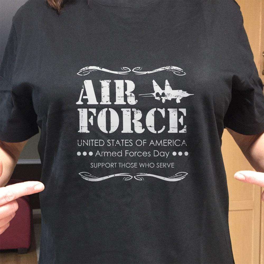 Designs by MyUtopia Shout Out:Air Force Armed Forces Day Support Those Who Serve Adult Unisex T-Shirt