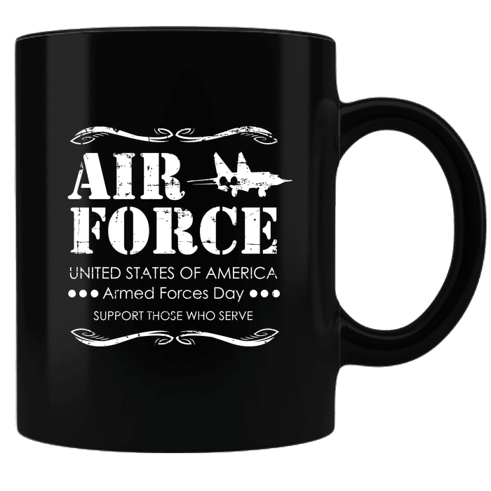 Designs by MyUtopia Shout Out:Air Force Armed Forces Day Support Those Who Serve Ceramic Coffee Mug