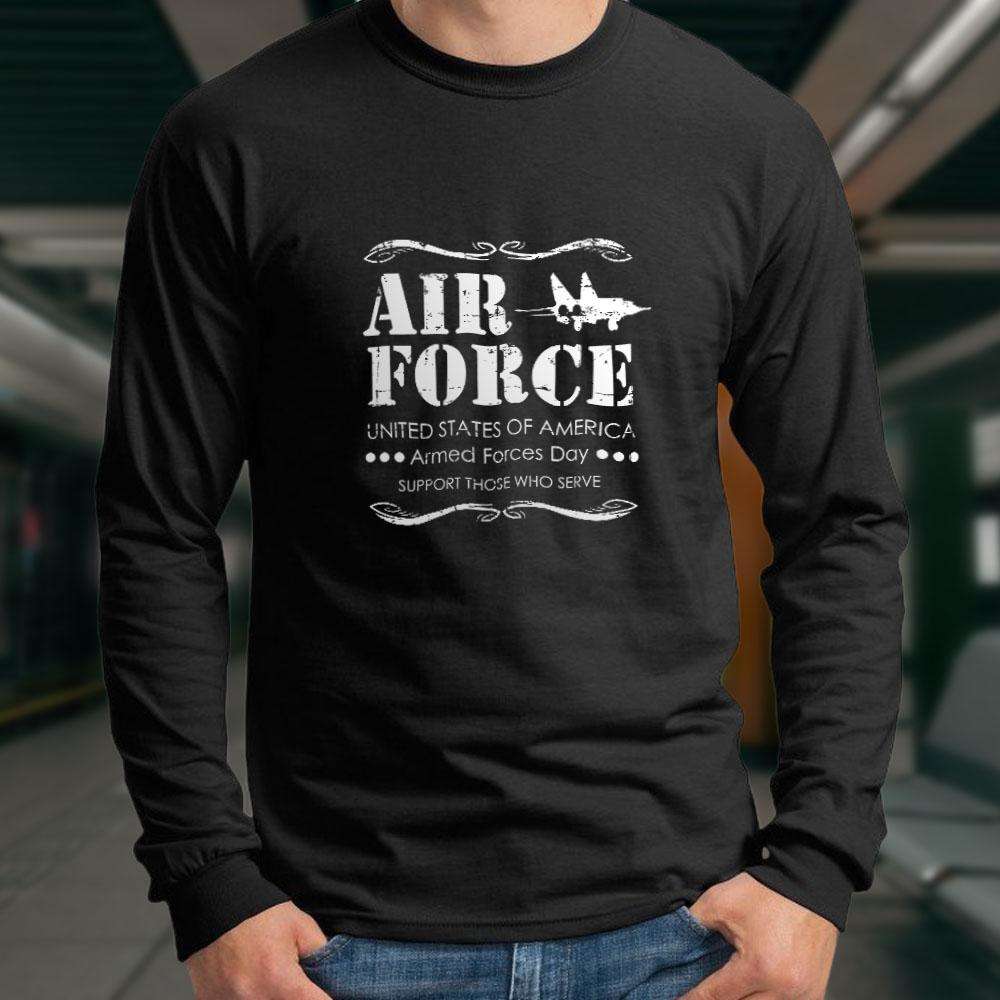 Designs by MyUtopia Shout Out:Air Force Armed Forces Day Support Those Who Serve Long Sleeve Ultra Cotton T-Shirt