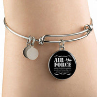 Load image into Gallery viewer, Designs by MyUtopia Shout Out:Air Force Armed Forces Day Support Those Who Serve Personalized Engravable Keepsake Bangle Bracelet
