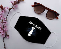 Load image into Gallery viewer, Designs by MyUtopia Shout Out:Air Force Bomb Adult Fabric Face Mask with Elastic Ear Loops
