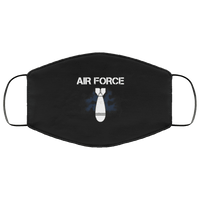 Load image into Gallery viewer, Designs by MyUtopia Shout Out:Air Force Bomb Adult Fabric Face Mask with Elastic Ear Loops,3 Layer Fabric Face Mask / Black / Adult,Fabric Face Mask
