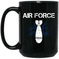 Load image into Gallery viewer, Designs by MyUtopia Shout Out:Air Force Bomb Ceramic Coffee Mug - Black,15 oz / Black,Ceramic Coffee Mug
