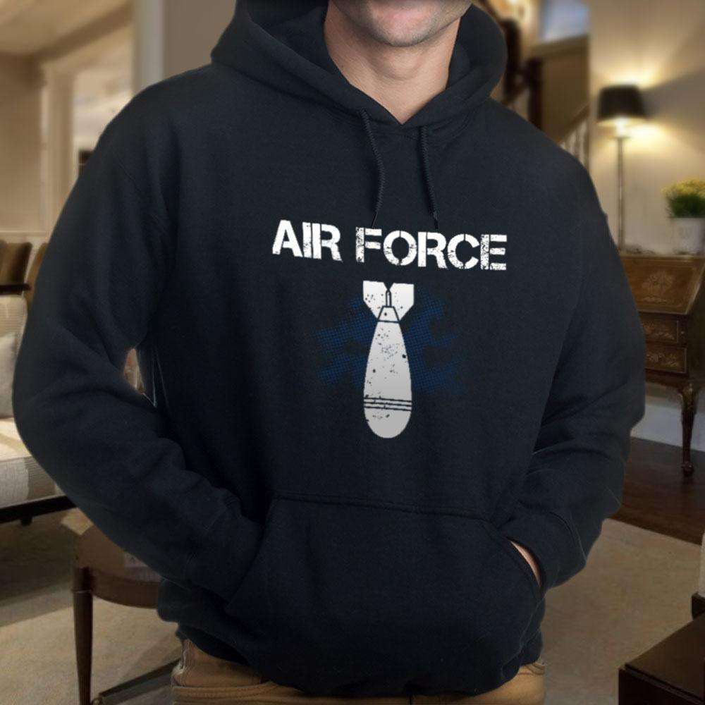 Designs by MyUtopia Shout Out:Air Force Bomb Core Fleece Pullover Hoodie