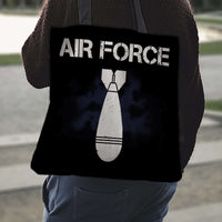 Load image into Gallery viewer, Designs by MyUtopia Shout Out:Air Force Bomb Fabric Totebag Reusable Shopping Tote
