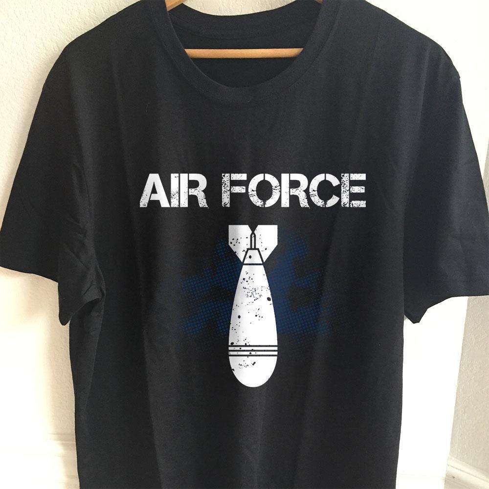 Designs by MyUtopia Shout Out:Air Force Bomb Unisex Cotton T-Shirt