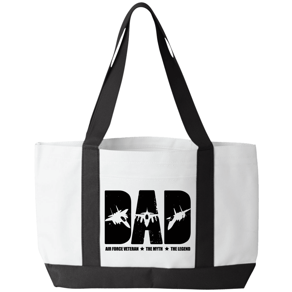 Designs by MyUtopia Shout Out:Air Force Dad Canvas Totebag Gym / Beach / Pool Gear Bag