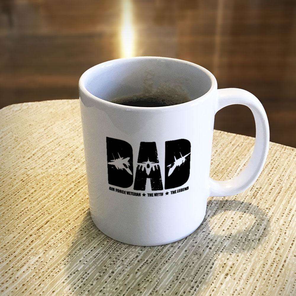 Designs by MyUtopia Shout Out:Air Force Dad Ceramic Coffee Mug - White