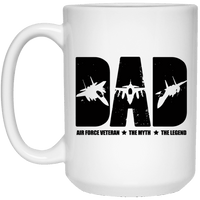 Load image into Gallery viewer, Designs by MyUtopia Shout Out:Air Force Dad Ceramic Coffee Mug - White,15 oz / White,Ceramic Coffee Mug
