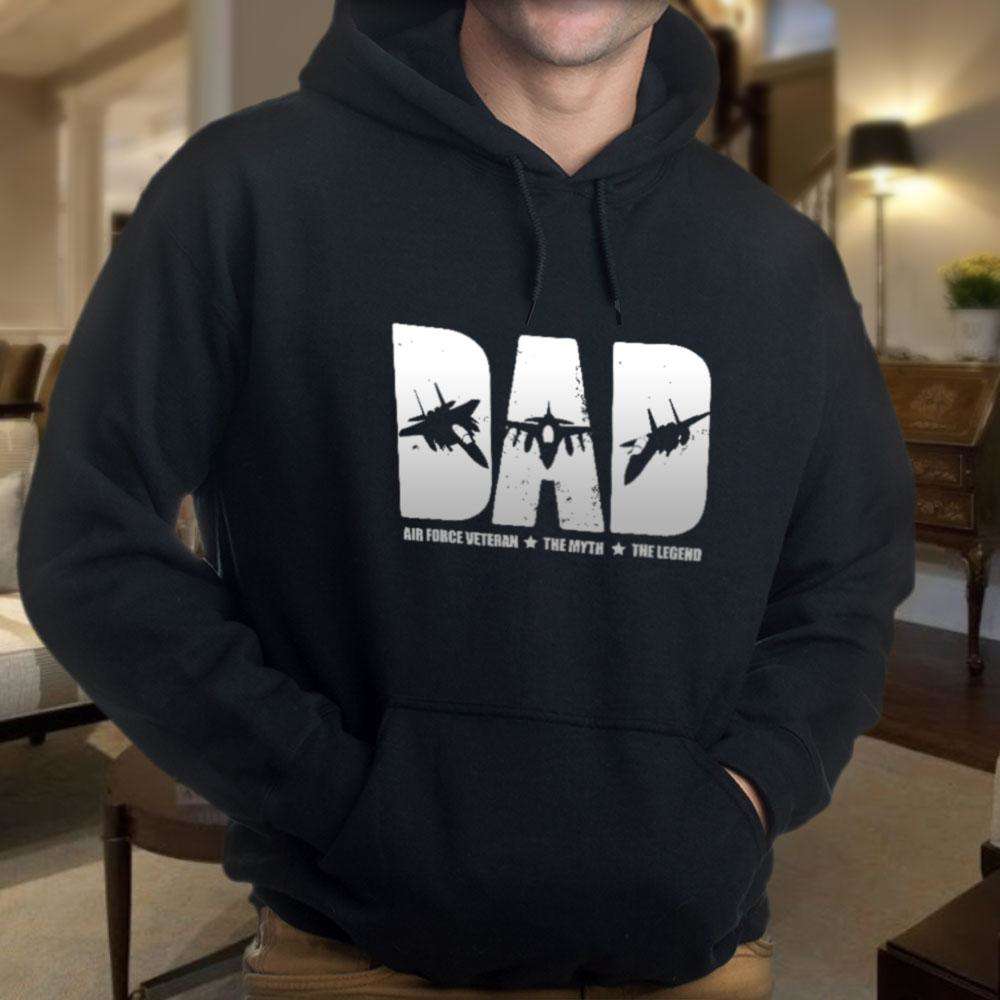 Designs by MyUtopia Shout Out:Air Force Dad Core Fleece Pullover Hoodie
