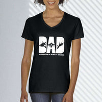 Load image into Gallery viewer, Designs by MyUtopia Shout Out:Air Force Dad Ladies&#39; V-Neck T-Shirt
