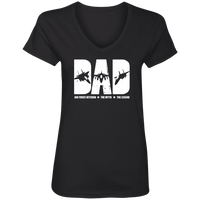 Load image into Gallery viewer, Designs by MyUtopia Shout Out:Air Force Dad Ladies&#39; V-Neck T-Shirt,S / Black,Ladies T-Shirts
