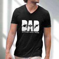 Load image into Gallery viewer, Designs by MyUtopia Shout Out:Air Force Dad Men&#39;s Printed V-Neck T-Shirt
